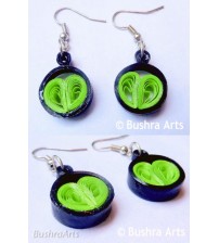 Heart Paper Earrings with Circle Border
